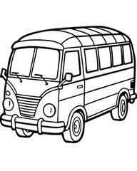 A drawing of a bus that has the word the word on it