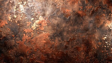 Textured copper metal background with natural weathering