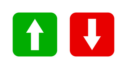Green arrow up and red arrow down icon © ValGraphic