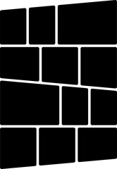 Empty collage moodboard template black and white boarder with picture of a brick wall, poster frames and digital photo wall vector illustration.