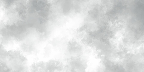 Abstract white and gray isolated cloud cumulus clouds. Gray aquarelle painted realistic fog or mist smoky textured canvas design. White and ash messy wall stucco texture background.