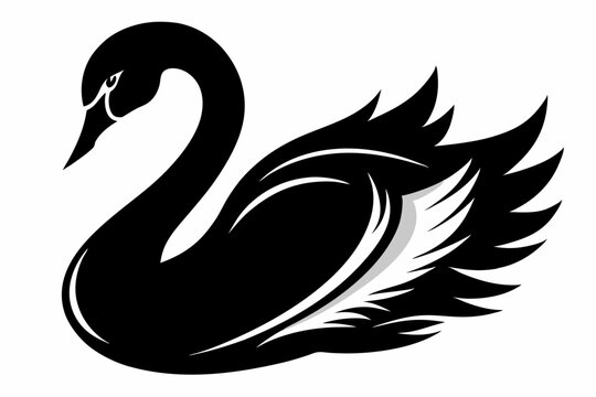 recommend clip art: swan silhouette vector illustration