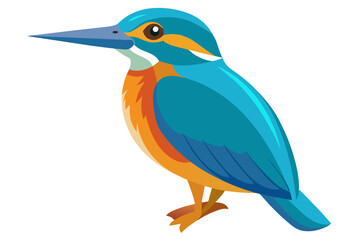 common kingfisher bird vector art illustration