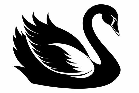 recommend clip art: swan silhouette vector illustration