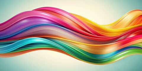 Abstract colorful waves with flowing patterns on a light background representing fluidity and creativity, fluid, dynamic, vibrant