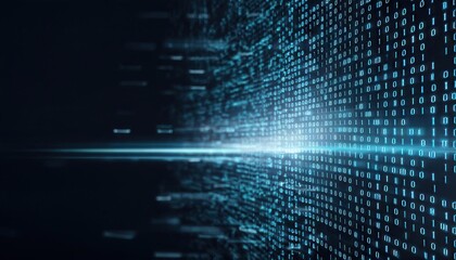 Digital binary code data streaming on a dark