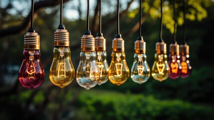 Obraz premium bulbs in the wind HD 8K wallpaper Stock Photographic Image 