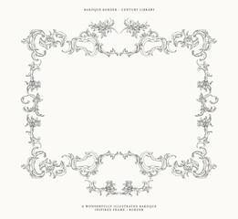 Decorative Baroque Inspired Frame Illustration