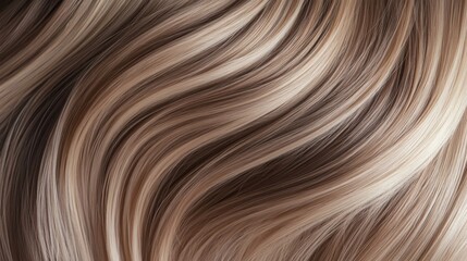 Close-up view of flowing blonde hair with soft waves and natural highlights reflecting light beautifully.
