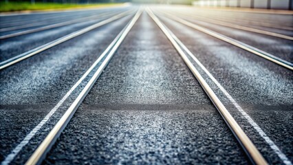 Fototapeta premium Close-up image of a track on a gray background , track, close-up, texture, background, grey, detail, lines, pattern, abstract