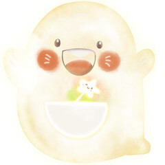 cute light ghost with star