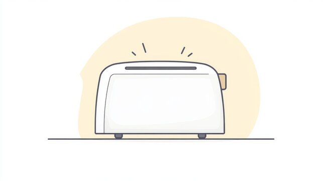 recommend clip art: Kitchen utensils icon of a simple, flat, black outline toaster