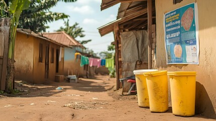 Minimalist Public Health Poster Promoting Proper Sanitation and Hygiene to Prevent the Spread of Viral Diarrhea in Community Areas