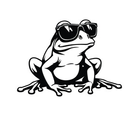 Cool frog with sunglass vector