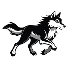 Fototapeta premium Wolf Vector Silhouette design png on white background, Animal Vector