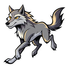 Obraz premium Wolf Vector Silhouette design png on white background, Animal Vector