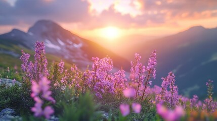 Sunset in the mountains