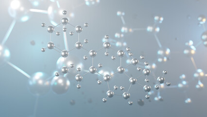 ethylestrenol molecular structure, 3d model molecule, anabolic steroid, structural chemical formula view from a microscope
