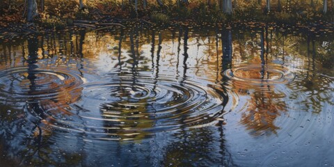 Autumnal Serenity on Water