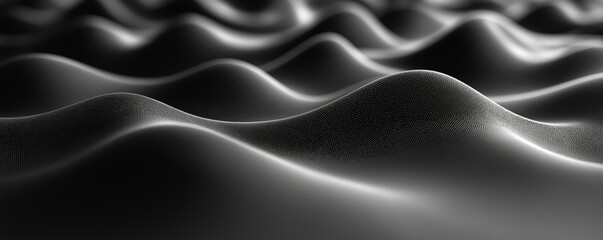 Abstract wavy black textured background, showcasing smooth undulating forms and minimalist design, ideal for modern or industrial themes