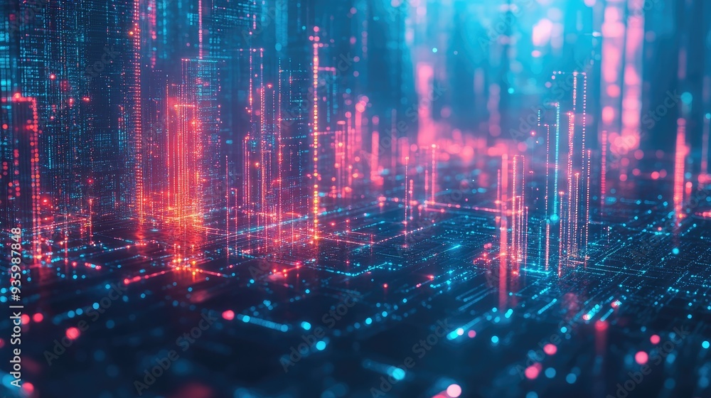 Poster big data connection technology. cityscape telecommunication and communication network concept.