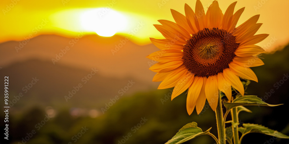 Poster Close up of Sunflower Flower