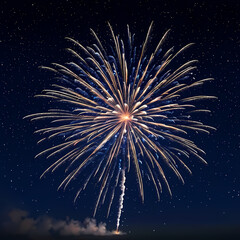 Fototapeta premium Beautiful fireworks in the night sky
