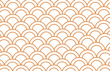 Orange scales, wave, skin, ornamental Japanese Chinese pattern background. Orange pattern. Abstract background. Design for wallpaper, fabric, banner, cover, poster, card, wrapping paper, background  