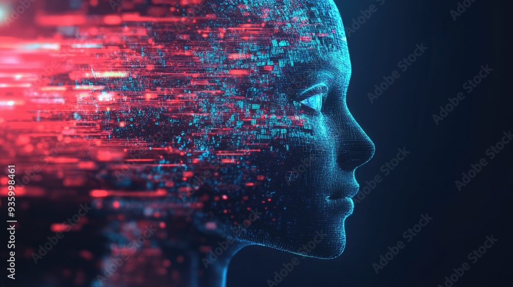 Poster conceptual technology illustration of artificial intelligence. abstract futuristic background