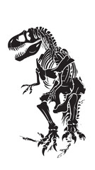 Fototapeta premium T rex dinosaur skeleton negative space silhouette vector illustration 
