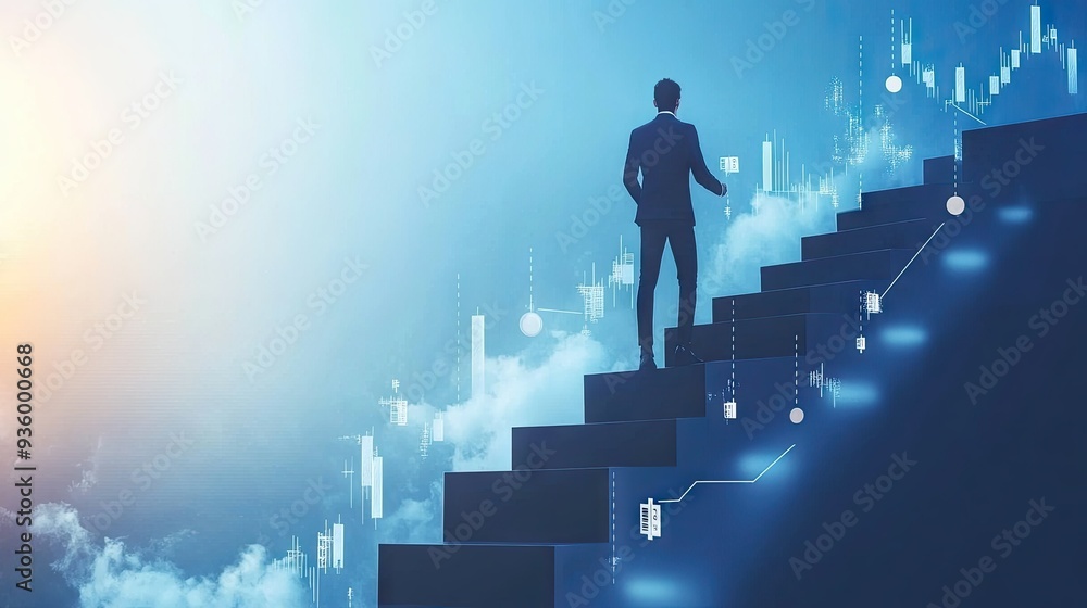 Poster development to success and motivation in 2024.growth and development chart of company in new year 20