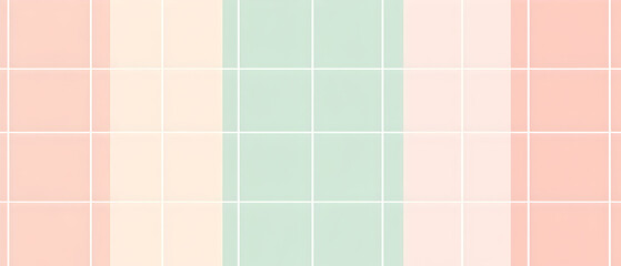 Fototapeta premium A flat vector illustration of a background design with stripes and grids, using two pastel colors like soft peach and baby blue. The stripes are simple and uniform, with a delicate grid pattern