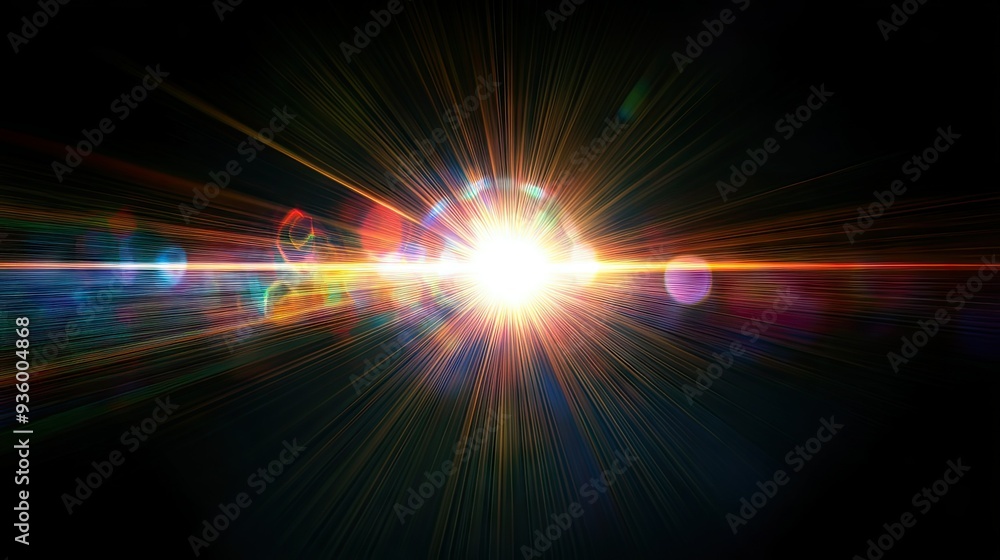 Poster easy to add lens flare effects for overlay designs or screen blending mode to make high-quality imag