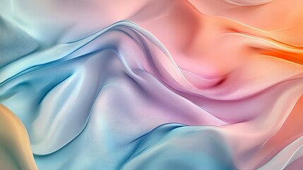 Obraz premium Elegant soft cloth in pastel colors flowing gracefully in the background with gentle folds and waves.
