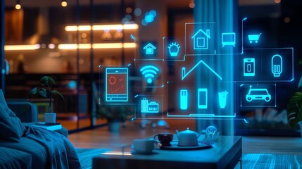 Smart Home Technology Interface Overlay