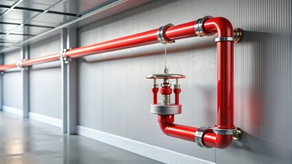 Fire sprinkler system mounted on the wall, fire prevention, safety, emergency, protection, water, equipment, security