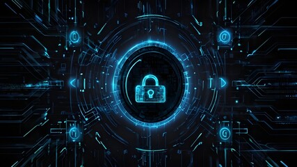 Network Protection and Cyber Security, Technology Background Design, Vector Illustration