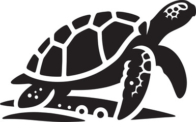 Obraz premium Sea turtle silhouette illustration isolated on a white background
