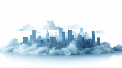 Obraz premium 3D Flat Icon: Urban Smog and Clear Skies Concept