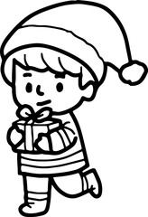 stocking, cozy, kids, sticker, candle, holly, gift, decoration, element, tree, collection, christmas, background, icon, cute, design, set, cartoon, print, illustration