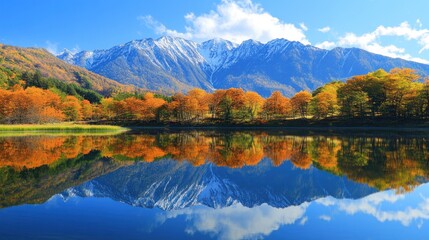 Obraz premium Autumn Reflection in the Mountains