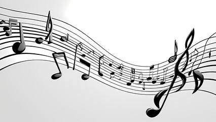 Abstract Art of Floating Musical Tones