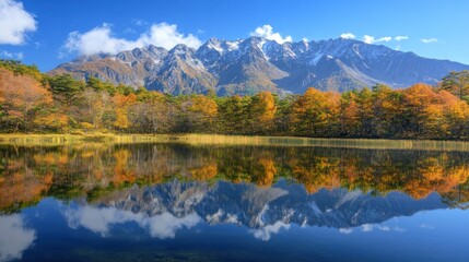 Obraz premium Autumn Reflection in the Mountains