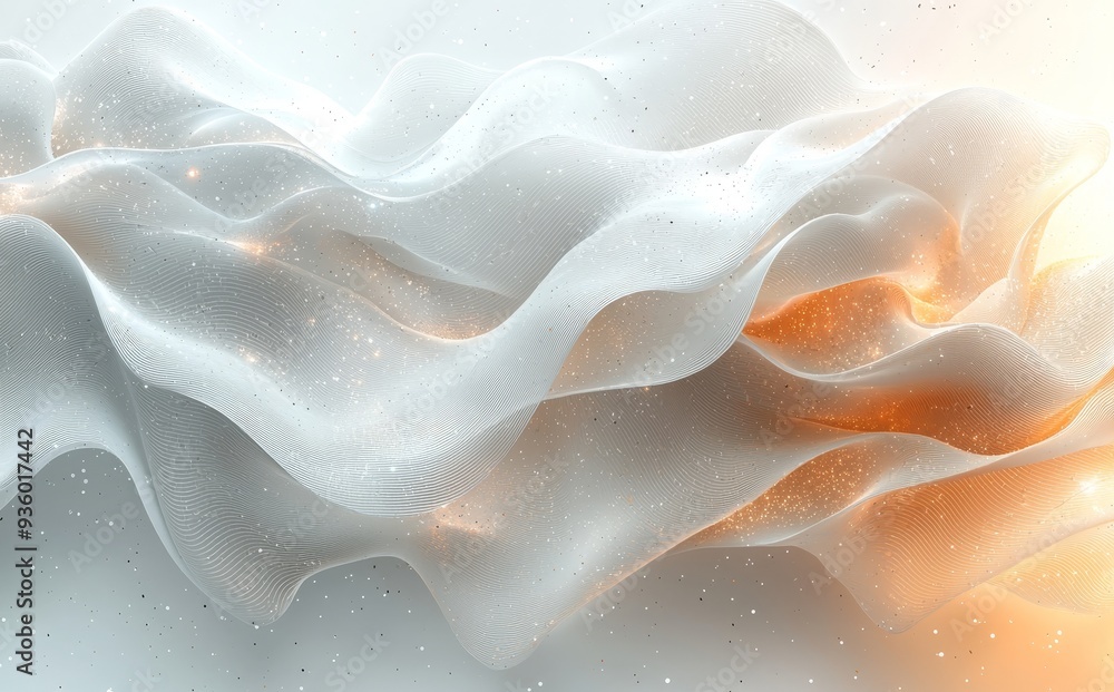 Poster Modern abstract light silver background. Dynamic dimension layers.