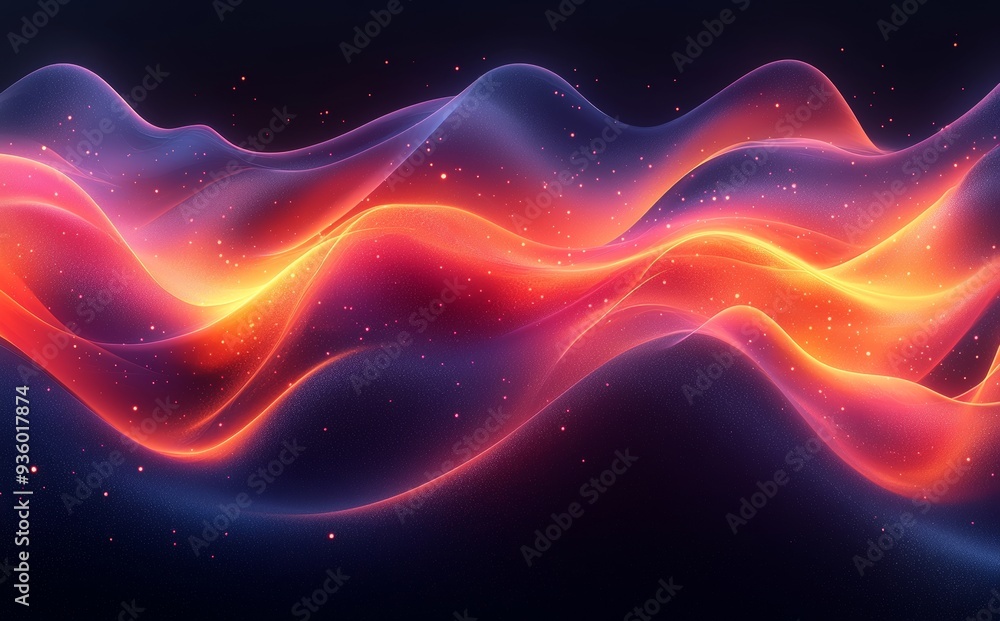 Aufkleber background with neon light layering black abstract dimension