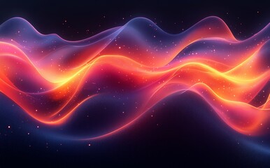Background with neon light layering black abstract dimension