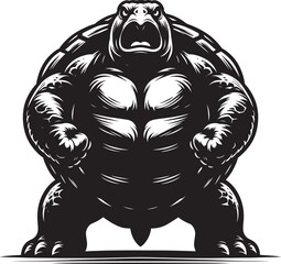 Sea turtle silhouette illustration isolated on a white background