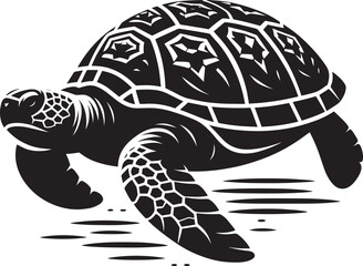 Sea turtle silhouette illustration isolated on a white background