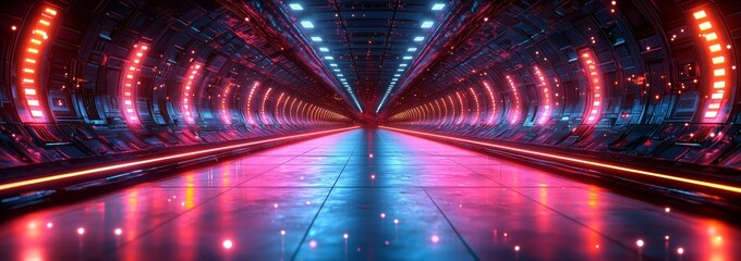 Abstract futuristic neon graphics. Twisted electromagnetic vortex, ultraviolet rays, glowing cybernets