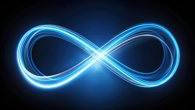 Infinity sign created by light trails in a rendering , light trails, rendering, infinity, sign, abstract, glowing